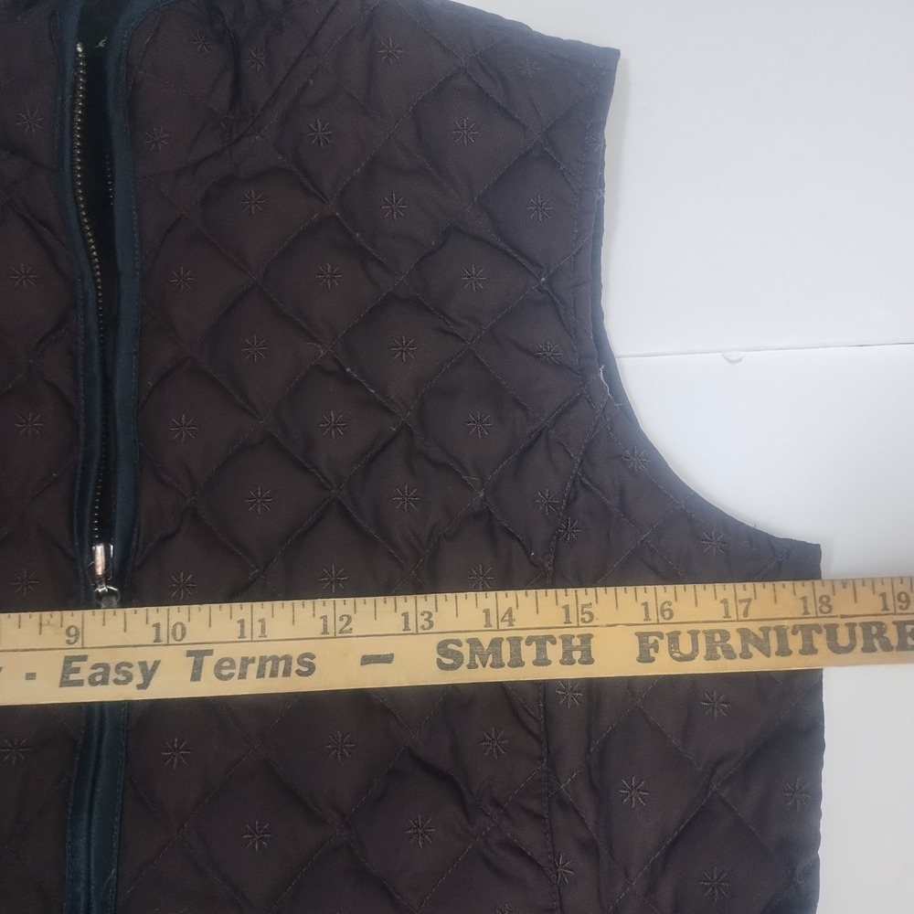 Eddie Bauer Quilted Goose Down Vest Women's Small Chocolate Brown Gorpcore Cabin - Picture 9 of 10